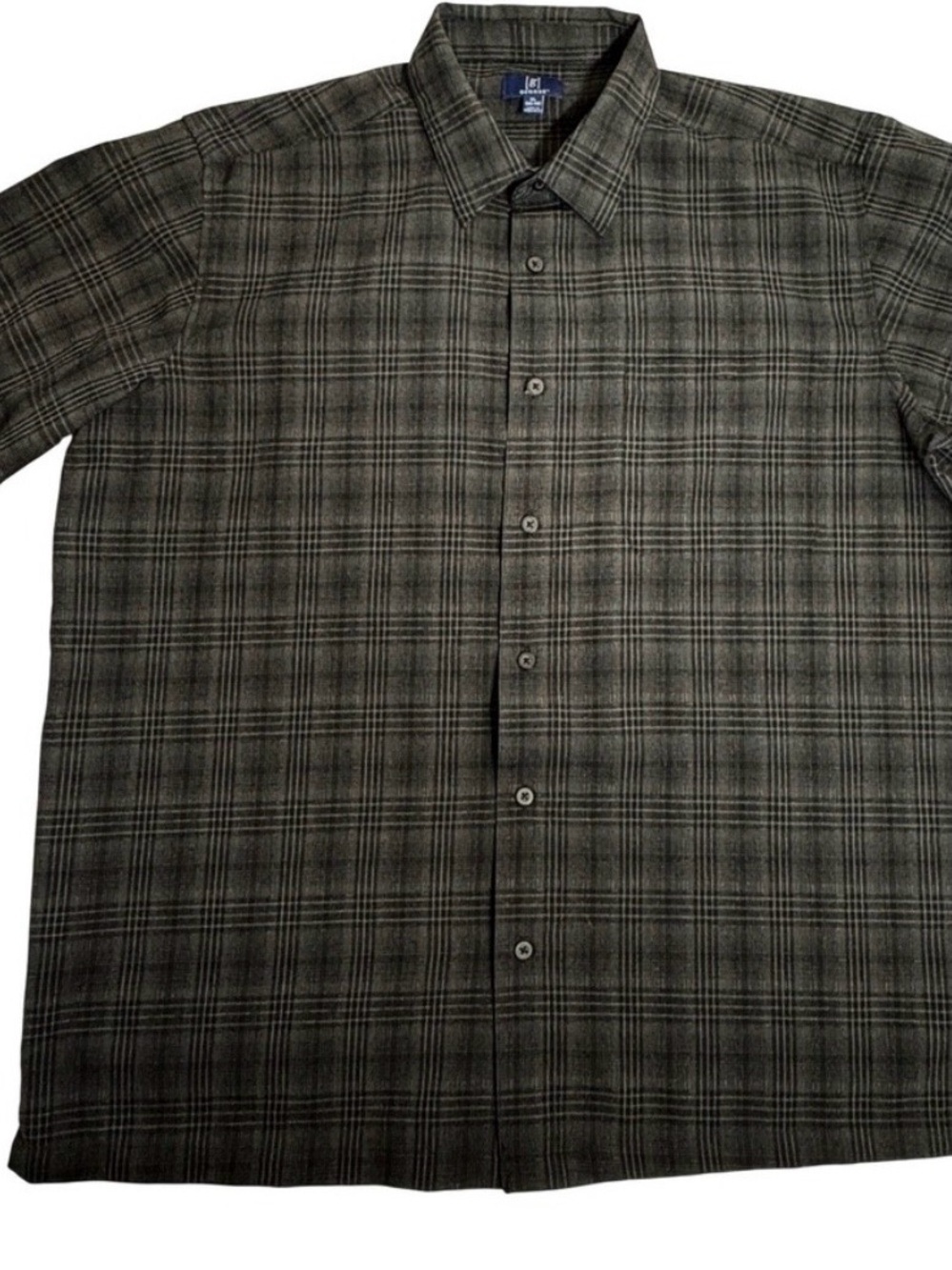 George Men's Green Plaid Button-Down Shirt